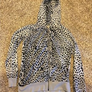 Chaser Gray and Black Animal Print Hoodie